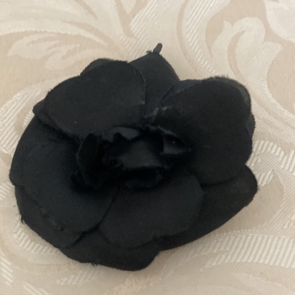 Chanel  made in France-Black vintage  broach. Chanel stamp on back.